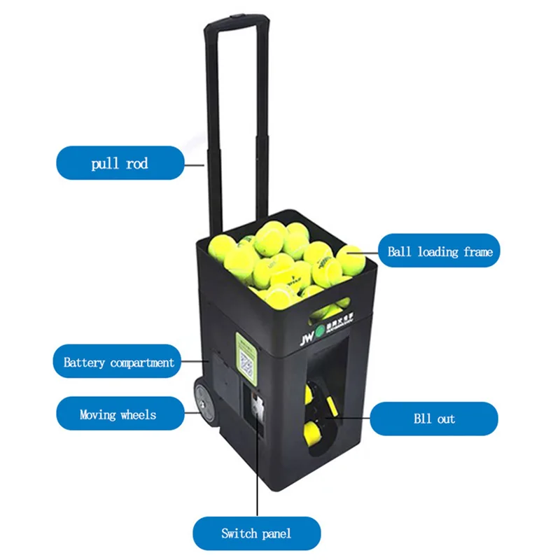 2022 New JT02 Portable Tennis Intelligent Automatic Serve Throw Machine Training Trainer Tennis and Pickleball Serve Machine