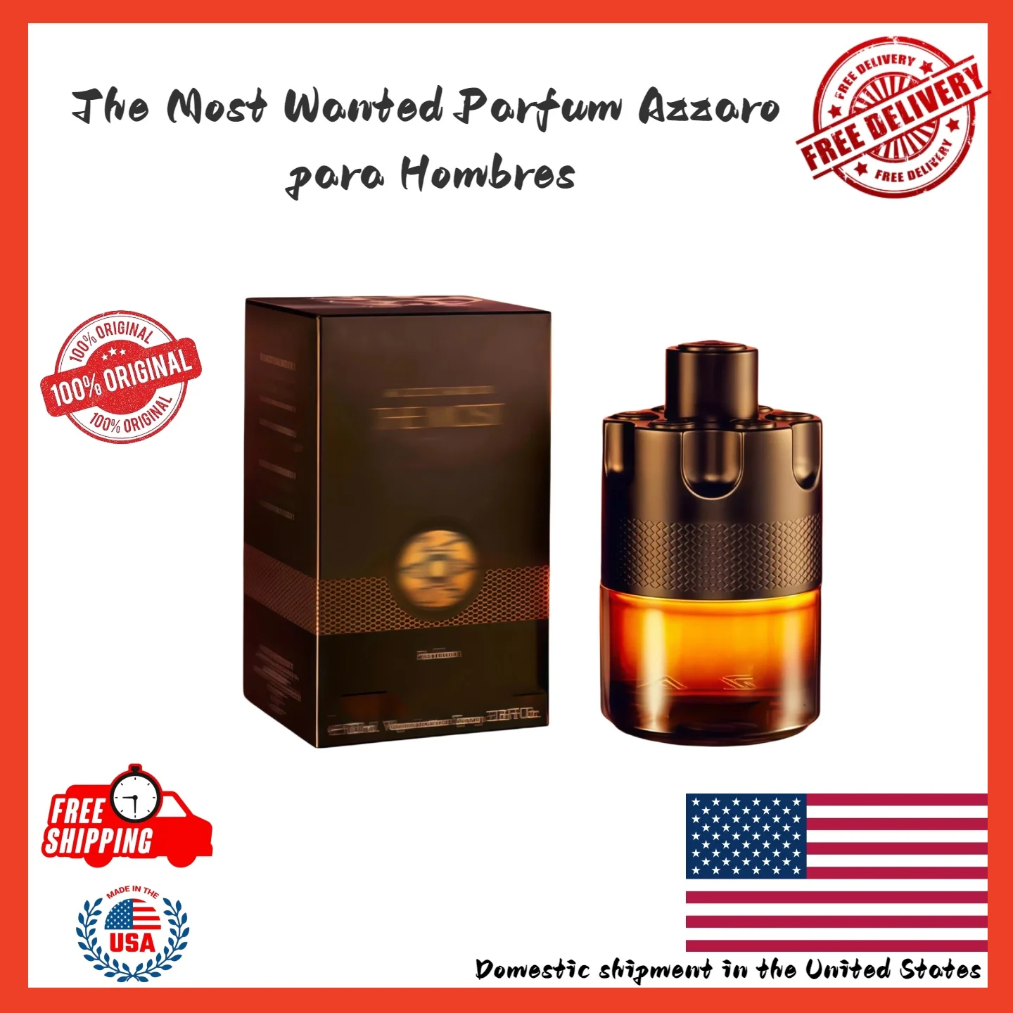 El Perfume Más Buscado, Azzaro Intense para Hombre, Colonia de 3.3 Fl Oz, Aroma Especiado y Seductor, Perfume de Lujo - Regalo para Cumpleaños o San Valentín