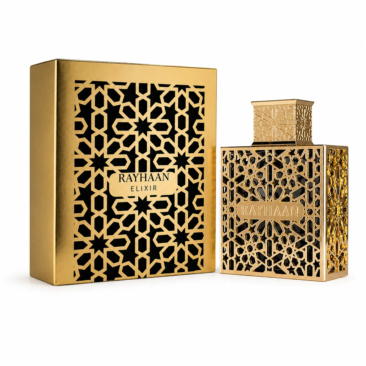 Luxury Gold Hollow Metal Rayhaan Elixir Mens Cologne Long Lasting Arabic Oriental Elixir Scent Men Perfume Gift Box For Men Holiday Birthday Present view 8