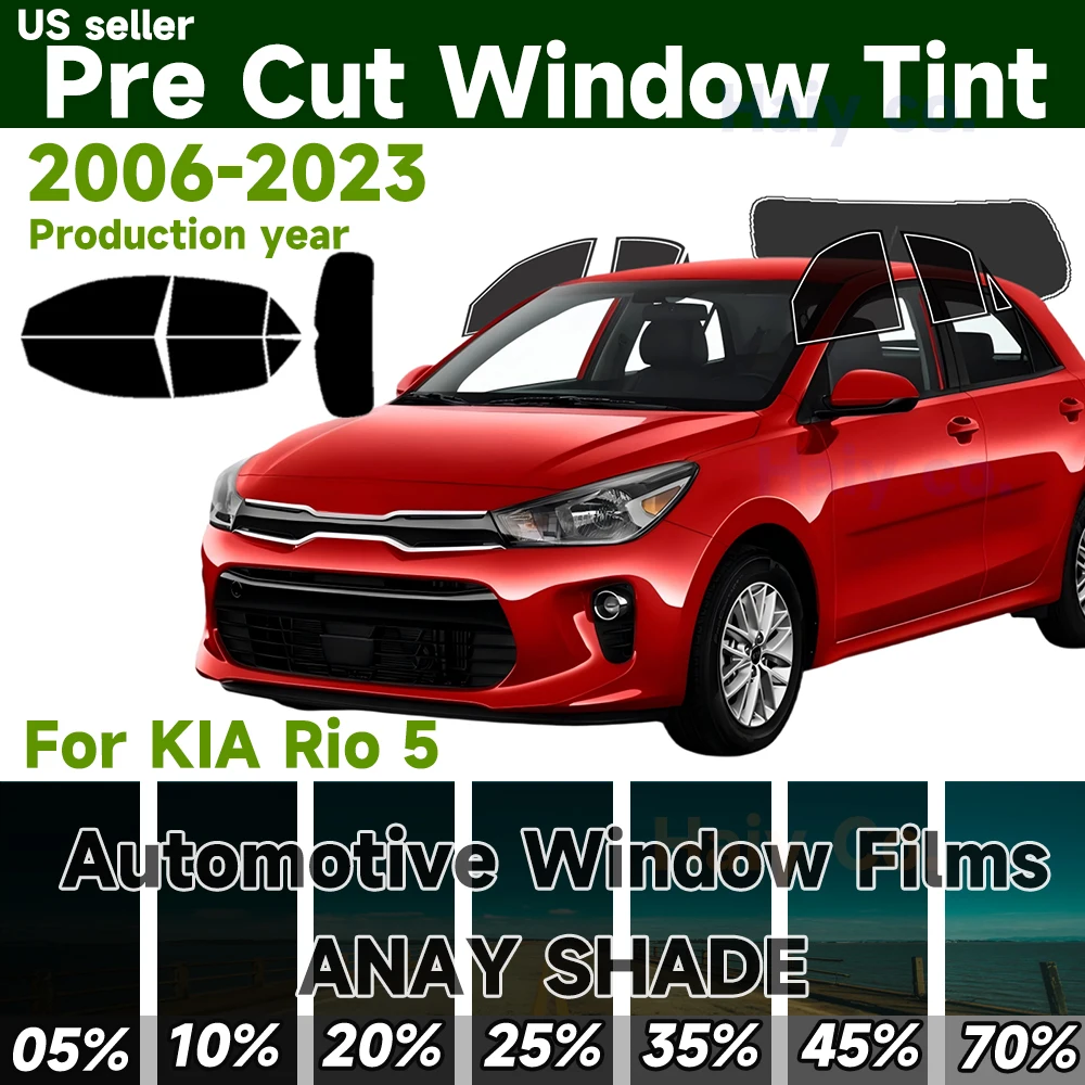 

Предварительно нарезанная тонировочная пленка для окон: защита от солнца, конфиденциальность, защита от разрушения стекла, двухслойная пленка, любой оттенок, комплект для Kia Rio 5 2006-2023
