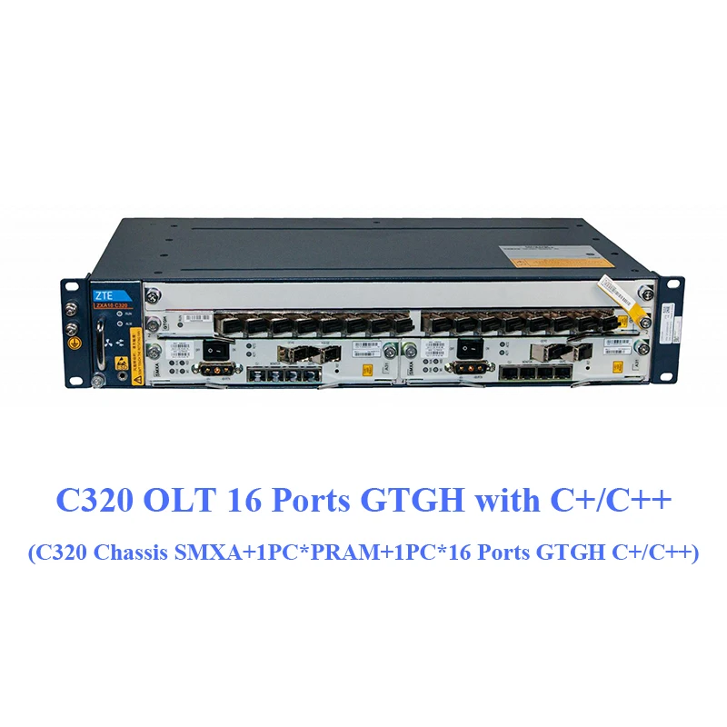 

New ZXA10 C320 1GE Gpon OLT SMXA/1 Card 16 PON Ports GTGH Board with 16 Units C+ C++ SFP Module Gbics PRAM AC+DC FTTH Network