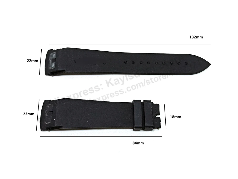 Fits/ For Franck Muller Casablanca - 22mm Black Rubber / Silicone Replacement Watch Band Strap