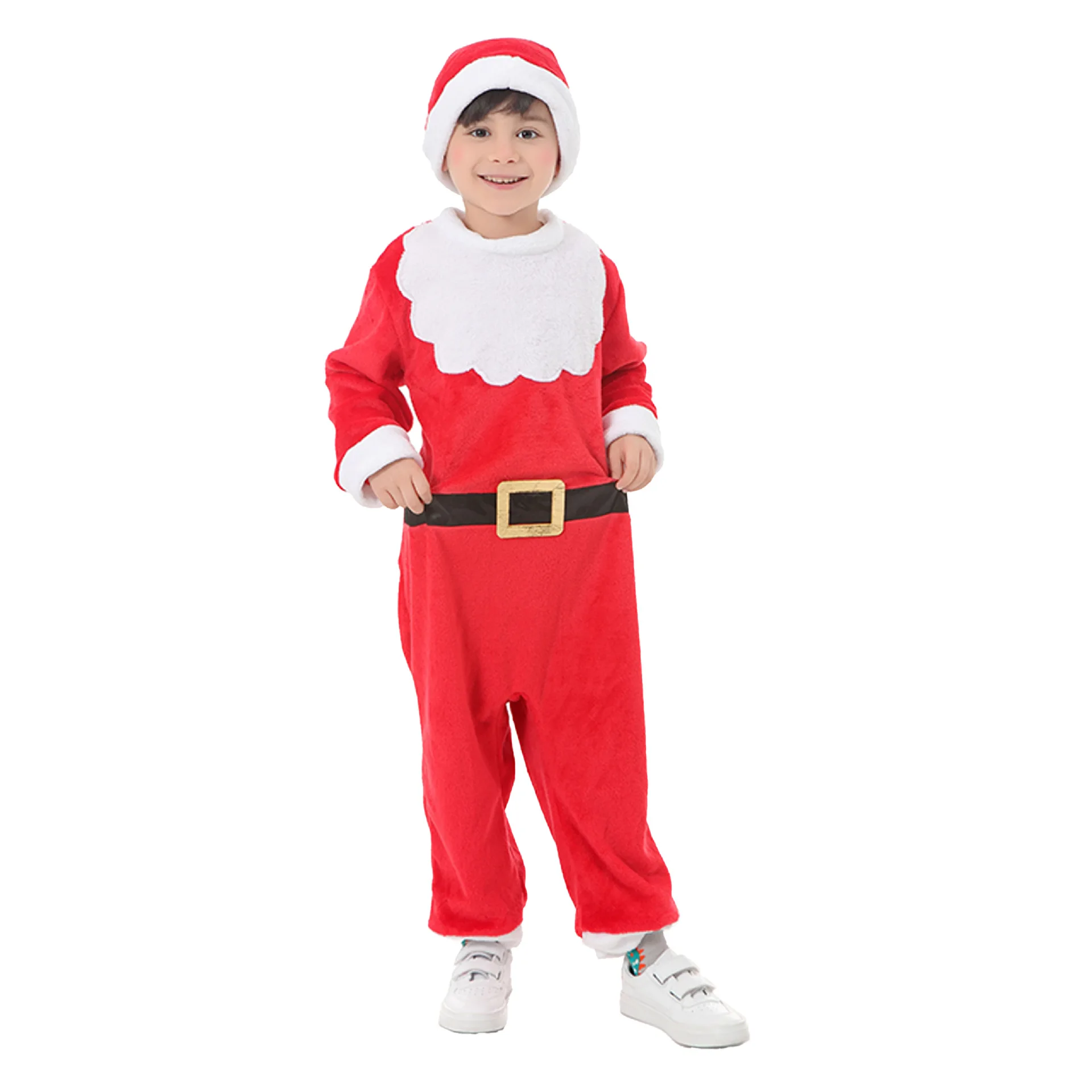 Niedlicher Unisex Kinder roter Santa Overall für Weihnachten Karneval Kleinkind Baby Santa Claus Kostüm