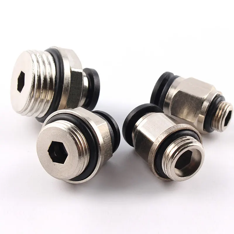 OD 4/6/8/10/12mm G Thread Pipe Fittings 1/8" 1/4" 3/8" 1/2" Male Thread Hose Tube PC Pneumatic Quick Connector Straight Joint