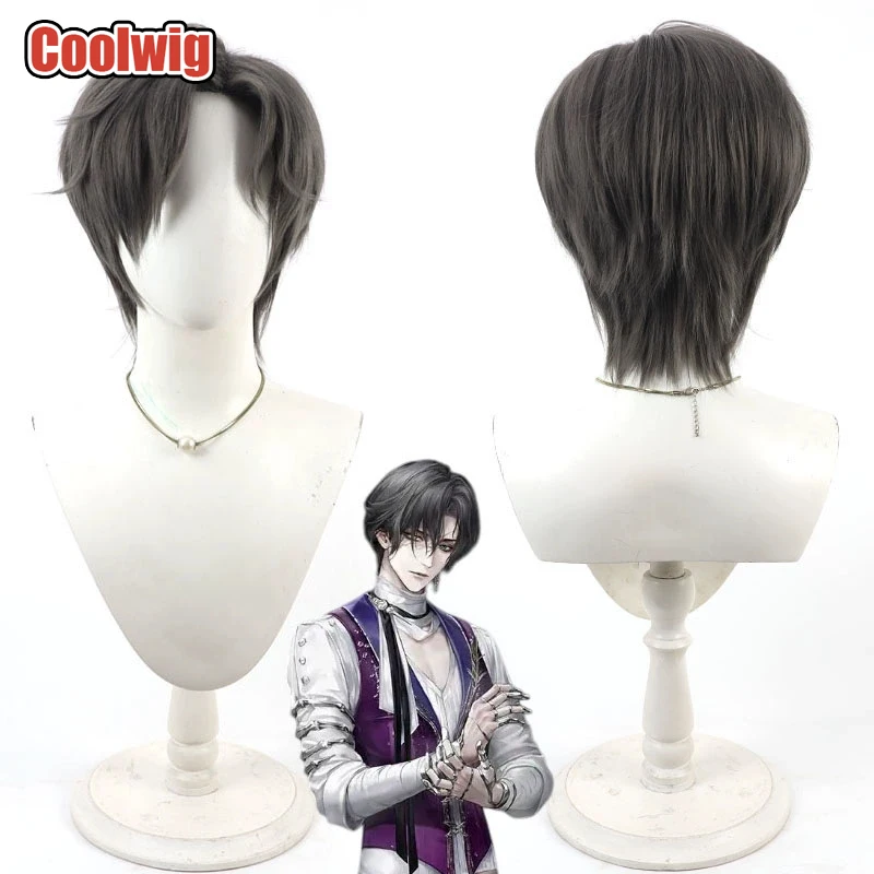 

Coolwig Synthetic Hair Cassian Cosplay Wigs Path to Nowhere Sinner MBCC-S-310 Cassian 30cm Short Dark Gray Wig Heat Resistant