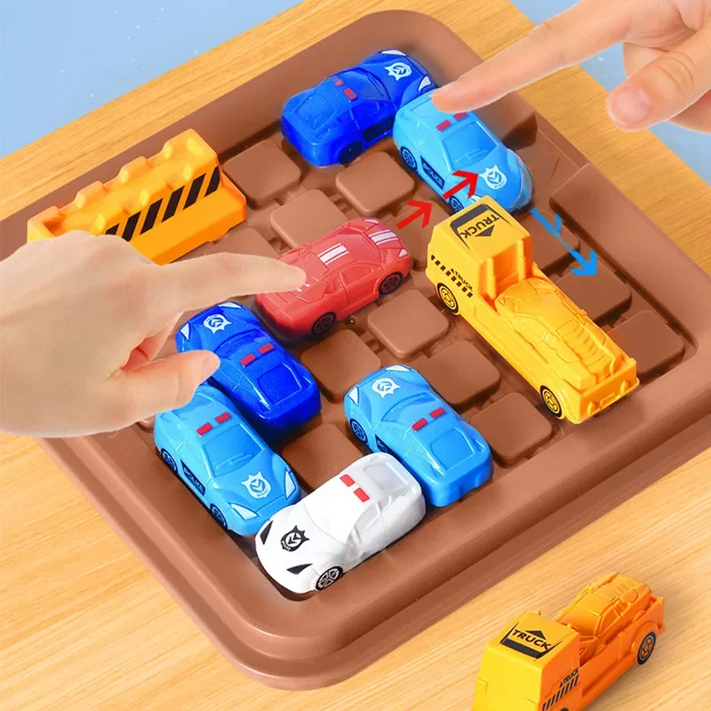 Jeux de stratégie Montessori, voiture mobile hors entrepôt, Puzzle de course, développement intellectuel, jouet d'entraînement à la réflexion pour enfants