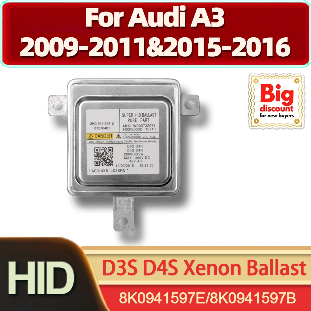 

35 Вт HID ксеноновый блок управления балластом OEM 8K0941597E 8K0941597B балласт ксенонового света D3S D4S для Audi A3 2009-2011 и 2015-2016