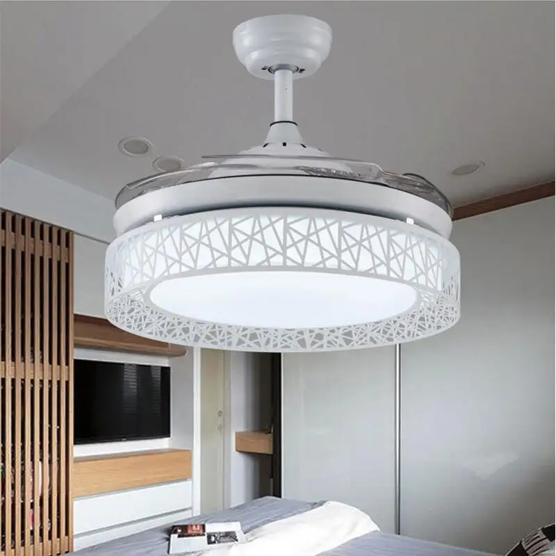 Ceiling Fan Lights Remote Control 36/42inch Dining Bedroom Living Fan Lamps Ceiling Fan Lightings Gold Luminaria Pendente Home