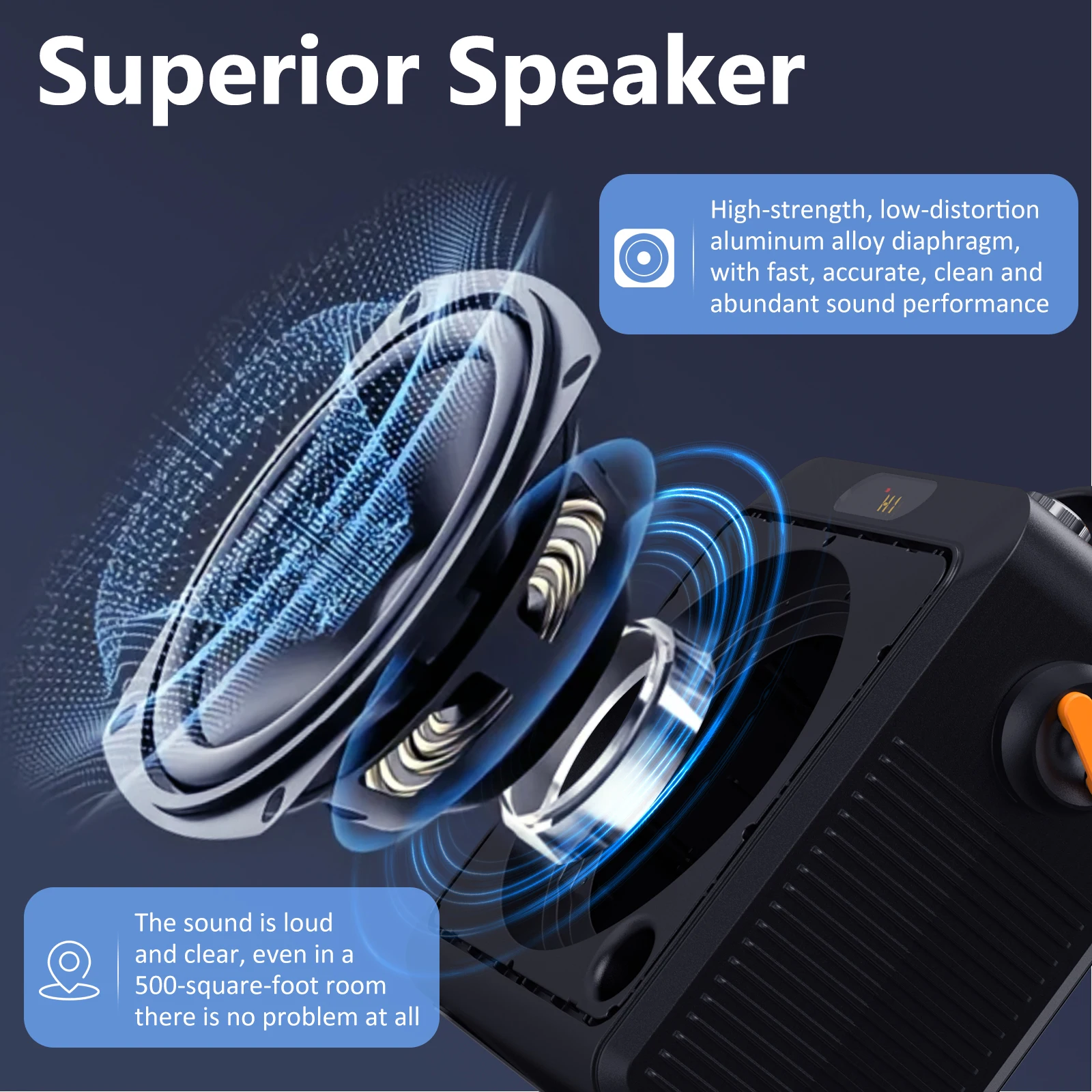 JYX T19 High Power Karaoke Bluetooth Speaker Music Rhythm Light 360-Degree Stereo Surround Wireless Subwoofer with 2 Microphone