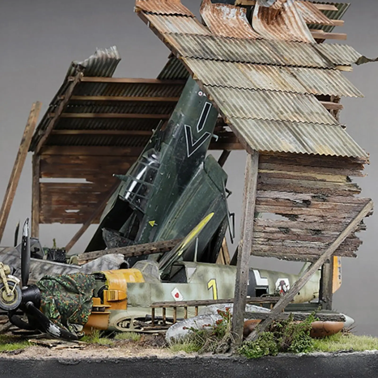 1/35 Scale Warehouse Building Model Kit Unfinished Wooden Architecture Model Barn Assembly Model Scene DIY for Micro Landscape