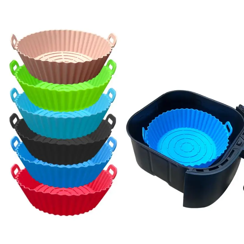 Silicone Air Fryer Basket Liner Pot Baking Tary Heat-resistant Kitchen Oven Mat Kitchenware Cooking Gadgets Pizza Pan Fast Food