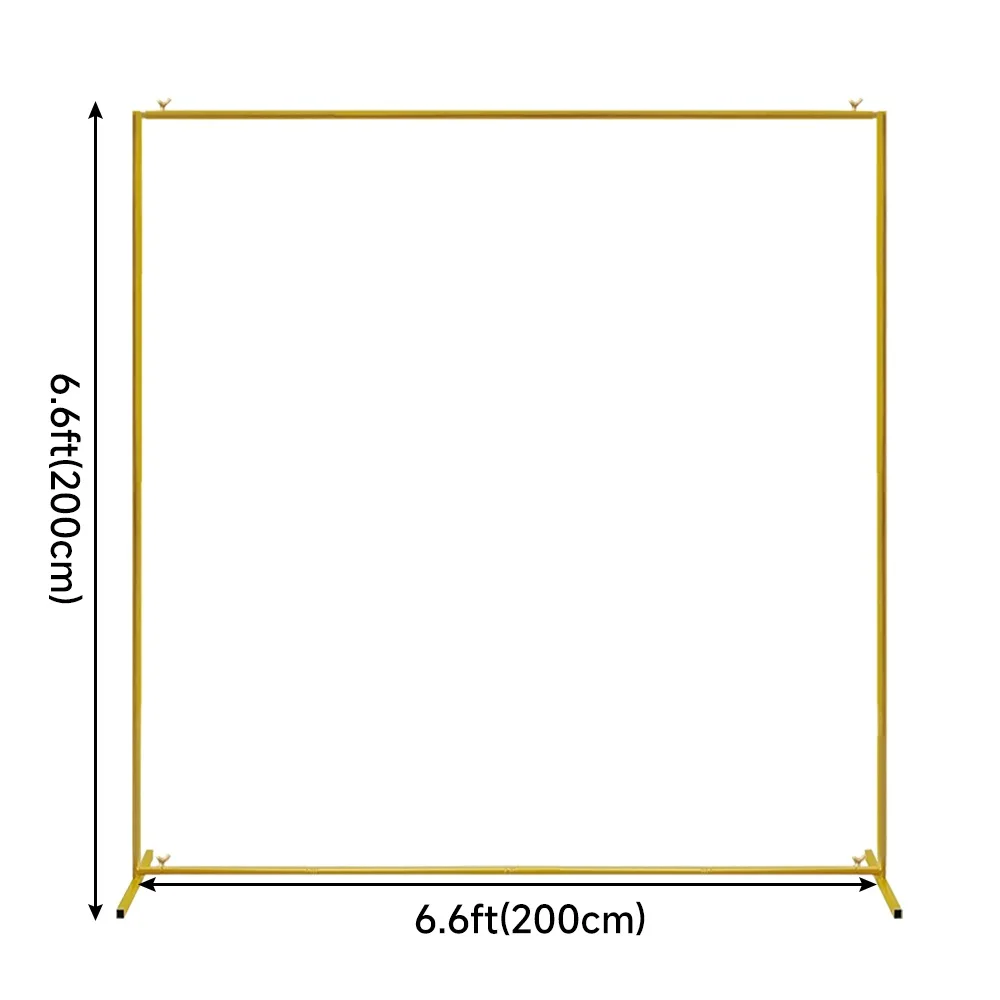 Metalen Gouden Bruiloft Boog Stand 6.6FT/2M Vierkante Bruiloft Boog Frame Achtergrond Ballon Boog Ceremonie Verjaardagsfeestje Baby shower Decor - afbeelding 1