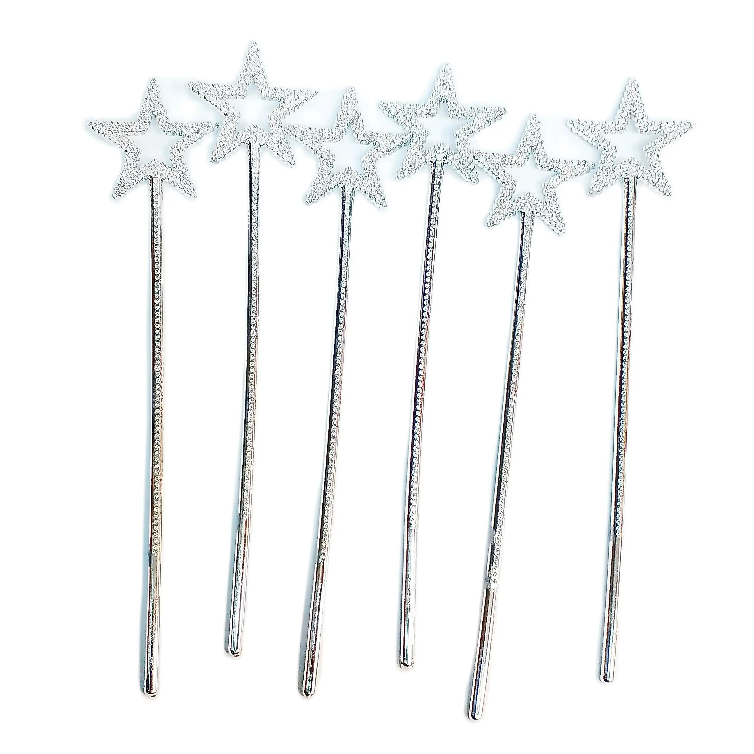 6 pcs, Princess Silver Wand, Birthday Party Favor, Girl Dressing,  School Pretend Toys, Make Up, Wedding gift, Girl party favor