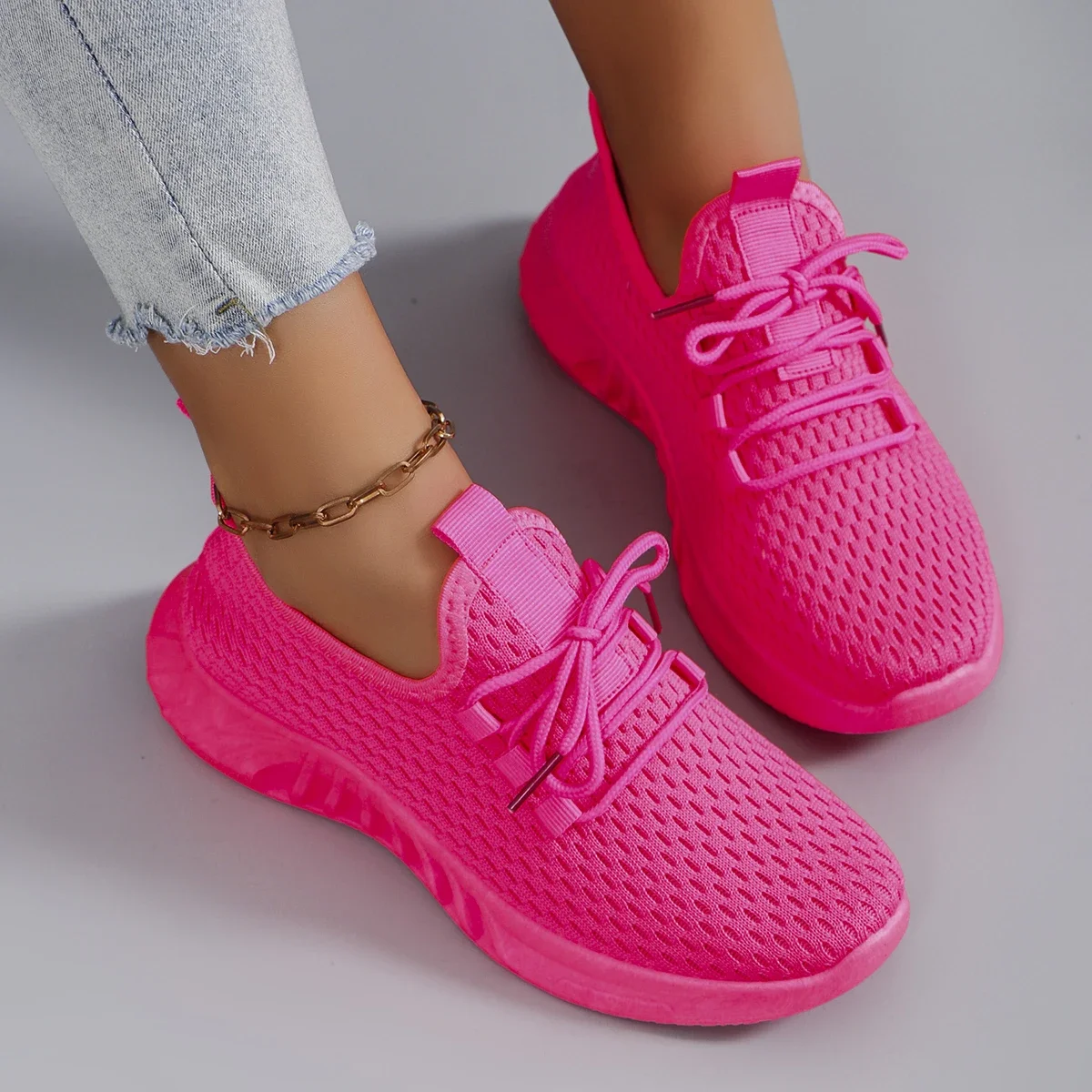 Damen Sommer atmungsaktive Mesh flache Schuhe Damenschuhe lässige Sportschuhe, Ausverkauf kostenloser Versand