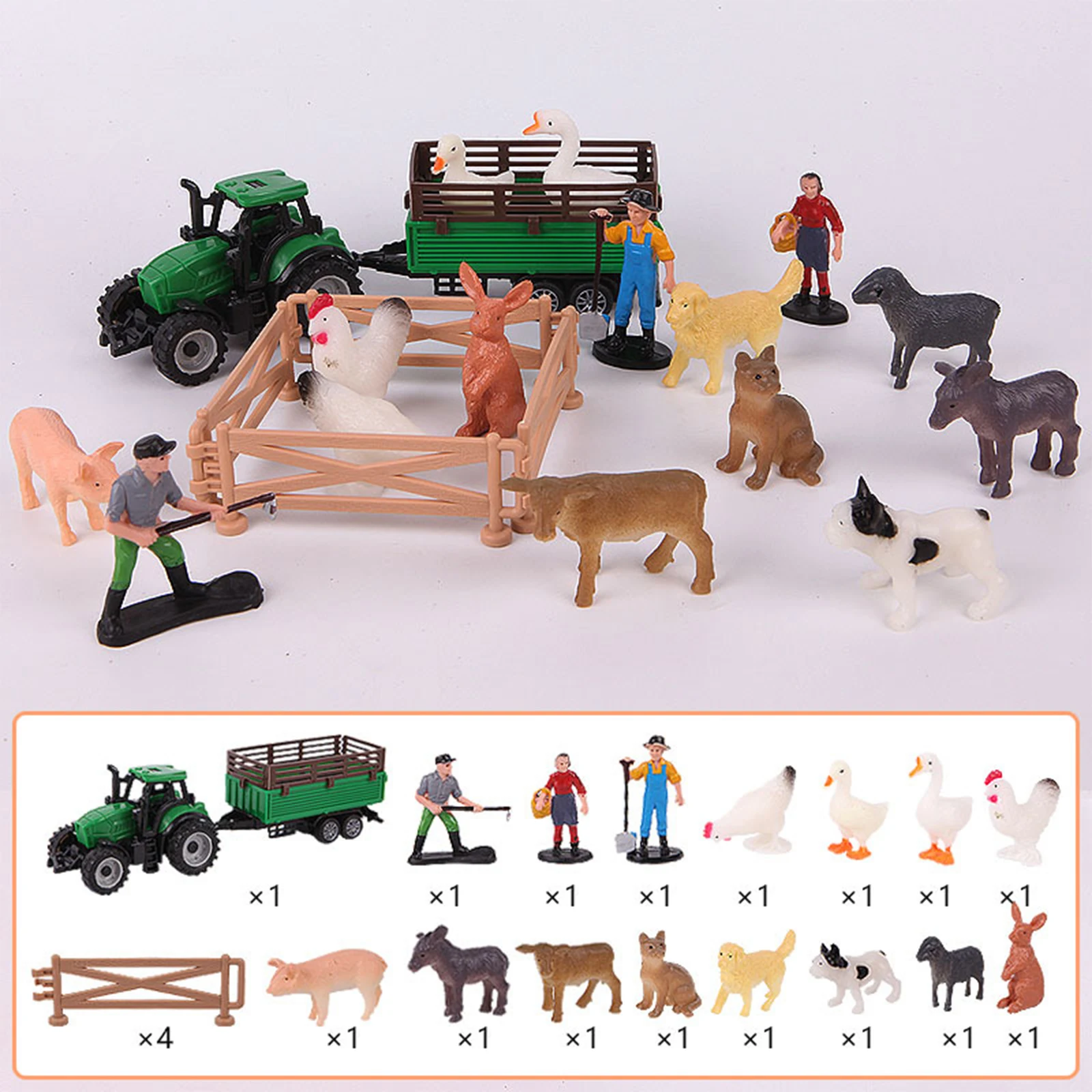 20/49PCS/1Set Cowboys and Plastic Farm Animals Figures Playset Figures Miniature Sandbox Decoration Educational Toys