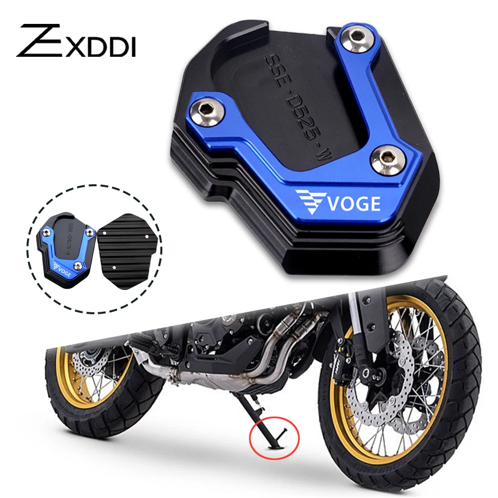 Motocicleta CNC Side Stand Kickstand, Placa Ampliada, Foot Pad Acessórios para Loncin Voge 525 DSX DS525X 900 DSX DS900X 300