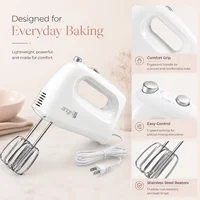 Everyday Baking Hand Mixer, 400W 5-Speed Electric Kitchen Mixer with Dough Hooks, Turbo Beaters and Whisk for Cake, Cookie Dough and Cream 2