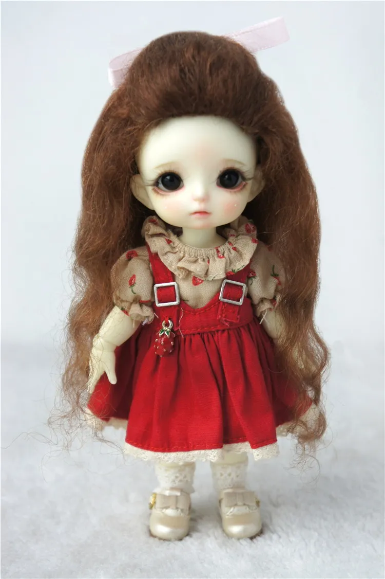 JD327  1/12 1/8 1 Pretty Long Mohair BJD Wig For Tiny OB11 YOSD Hair Size 3-4inch 5-6inch 6-7inch Cute Braid Wigs Accessories