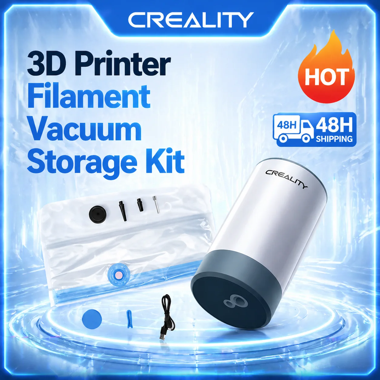 CREALITY Official PLA ABS TPU Filament Storage Vacuum Bag 3D Printer Filament Dryer Safekeep Humidity Resistant 3D Printer Parts