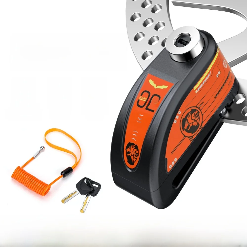AliExpress NONE 120dB Motorcycle Disc Lock Bike Wheel Padlock Waterproof Scooter Motorcycle Alarm Lock Anti-Theft Padlock Bicycle Alarm Lock