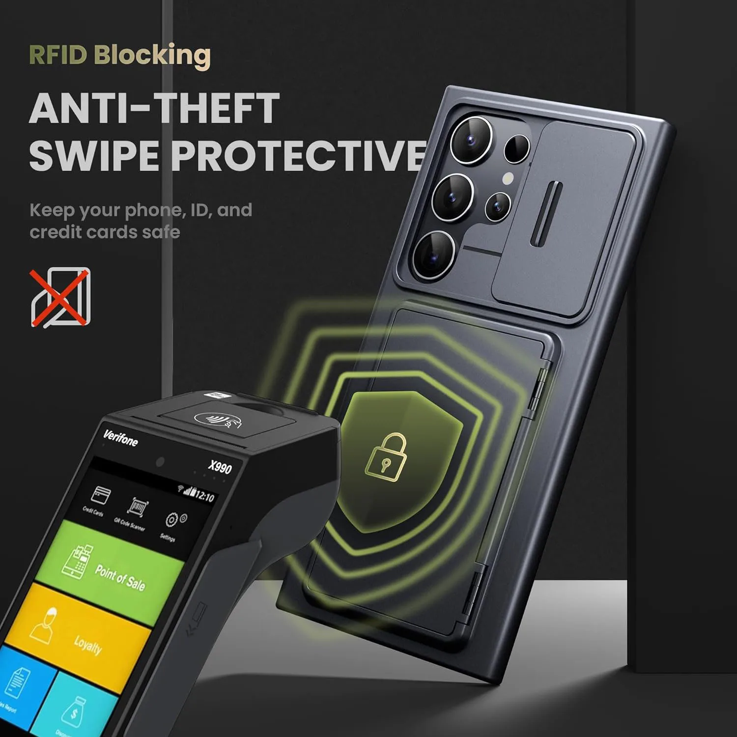 For Samsung Galaxy S24 Ultra Wallet Case With Card Holder Stand Sliding Camera Cover RFID Blocking Rugged Shockproof Protection