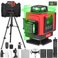 4D Laser Level 16 Lines Horizontal And Vertical With Remote Control 8 Lines 360 ° Selfleveling Function Leveling Tool With Tripod