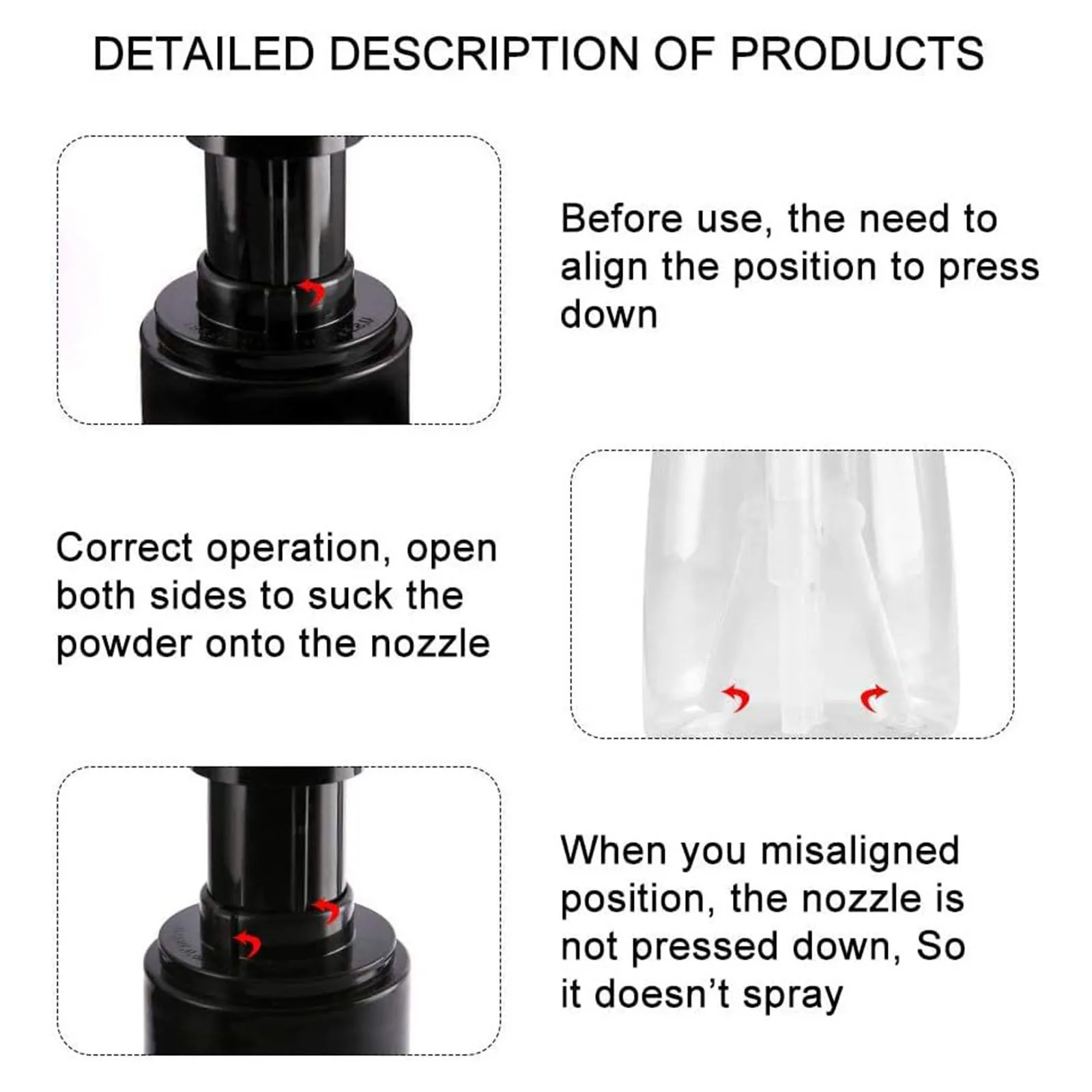 140 ml Powder Spray Bottle Glitter Puffer Pump for Craft Hairdressing Spray Bottle Dry Powder Blower for Barber Travel Cosmetics - Image 3