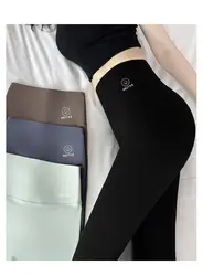 Leggings senza cuciture a vita alta da donna nero sottile pelle di squalo Skinny Slim Fitness Legging Casual sport Jogger ciclismo palestra Yoga pantaloni