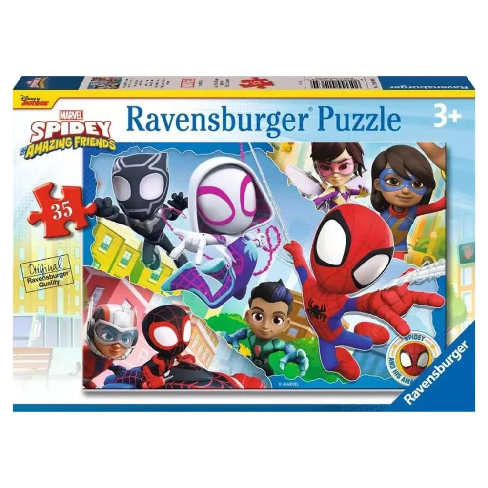 RAVENSBURGER MARVEL SPIDEY AND HIS SUPERTEAM PUZZLE 35 PIECES, 01065, original, toys, boys, girls, gifts, collector, store, new, games, family, puzzle