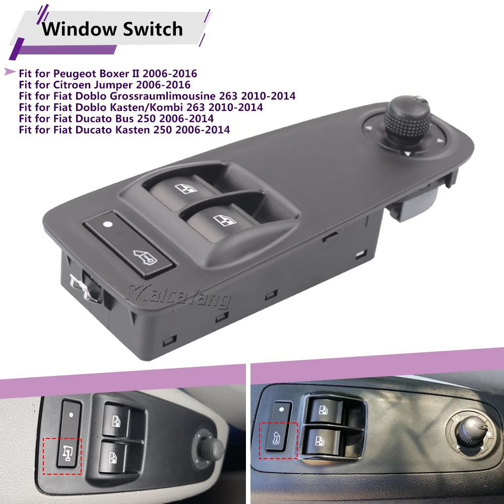 New Power Window Switch For Peugeot Boxer Citroen Jumper Fiat Ducato 735487419