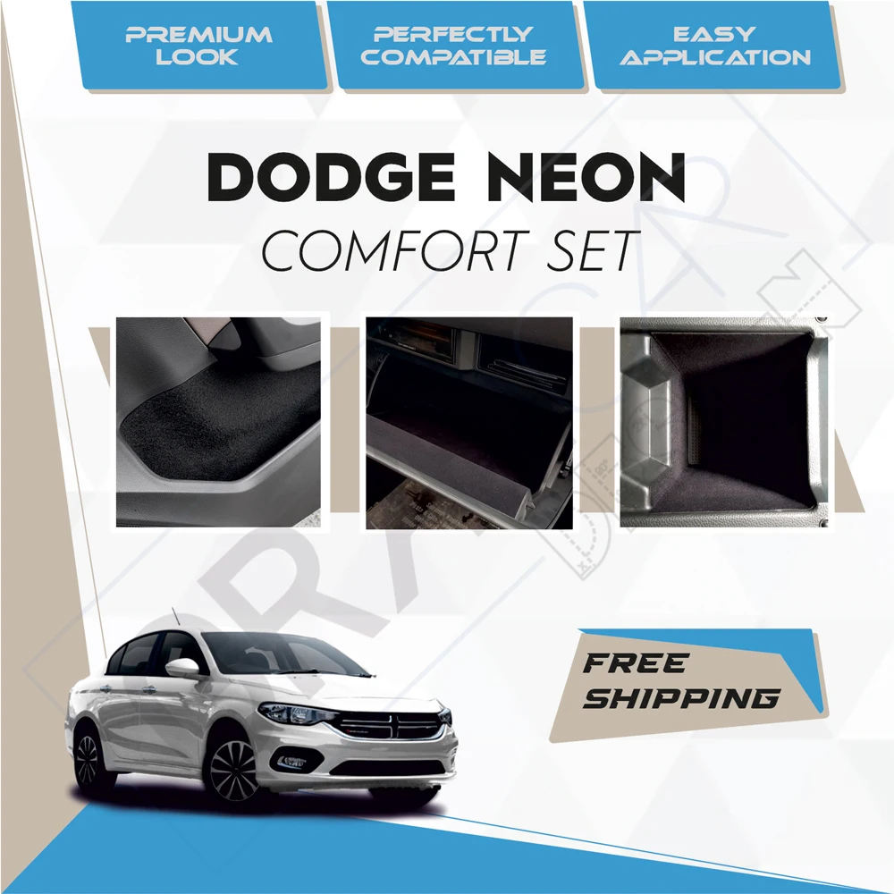 Dodge Neon Comfort Set-Ready Fabric Coating In-Car Accessory Self-Adhesive Insulation Effective Coating Set