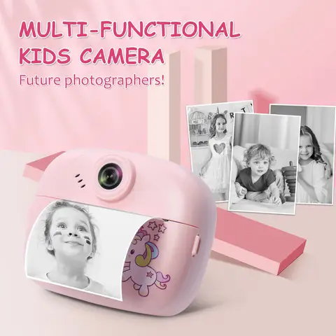 57mm Children's mini thermal print camera instant print photo support recording video suitable for children's Halloween gifts