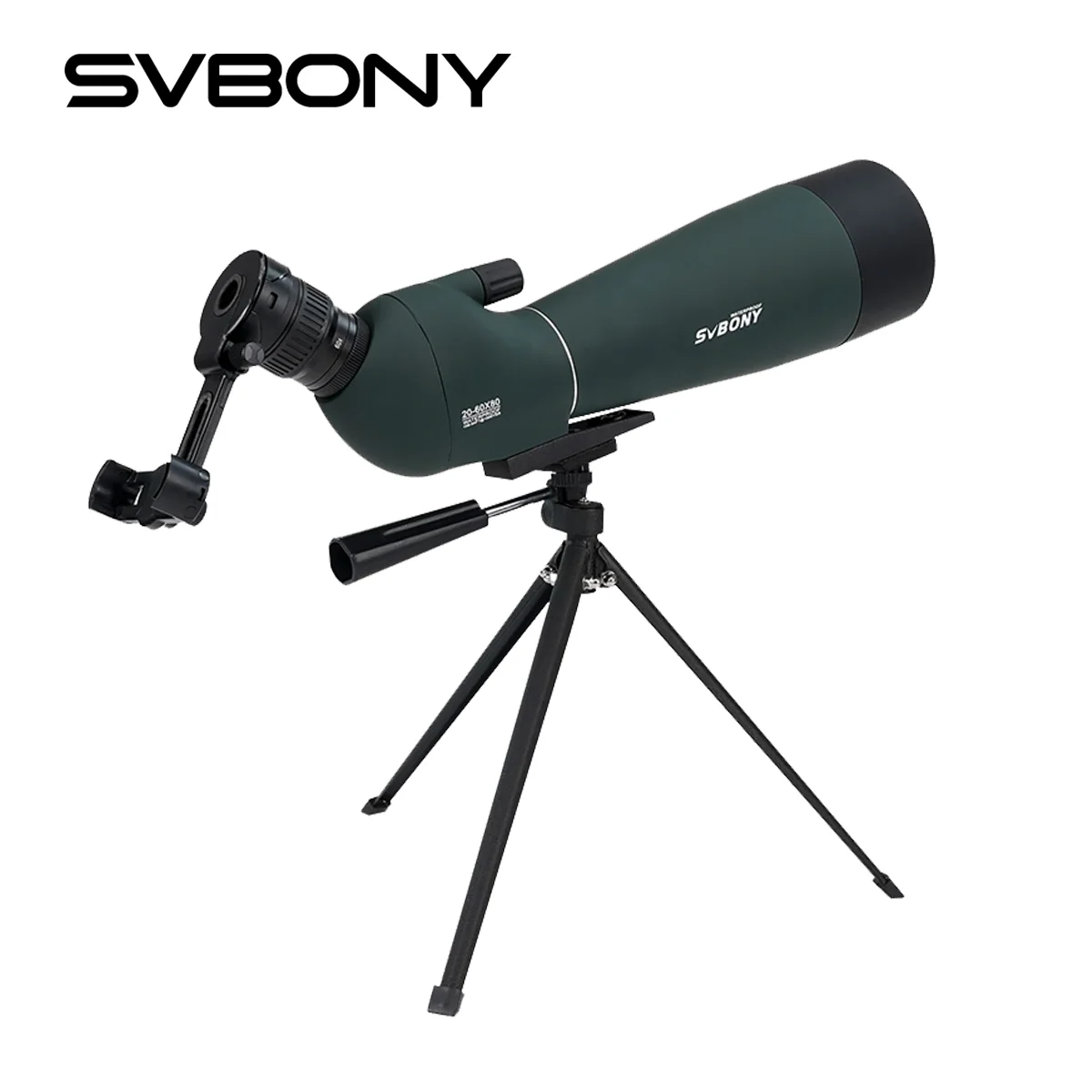 SVBONY SV28 PLUS Telescope 20-60X80 Spotting Scope Monoculars with tripod and phone adapter for shooting camping equipment