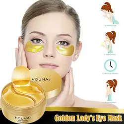 60Pcs 24K Golden Collagen Eye Mask Anti Dark Circles Eye Bags Moisturizing Anti Wrinkle Eye Patches Skin Care Products