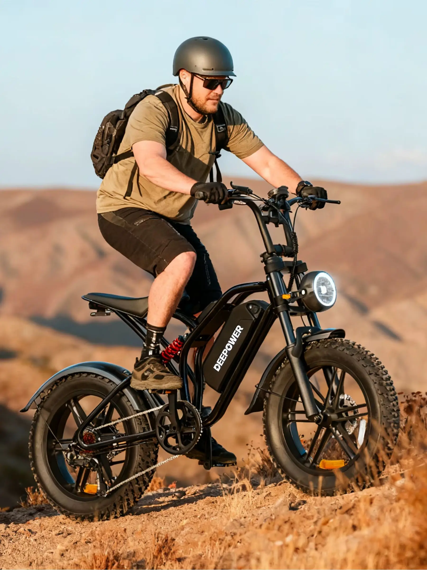DEEPOWER S20 E-bike 1500W piekvermogen 48V 20Ah Off-Road elektrische fiets LCD display 20-inch brede banden All-Terrain elektrische fiets - afbeelding 2