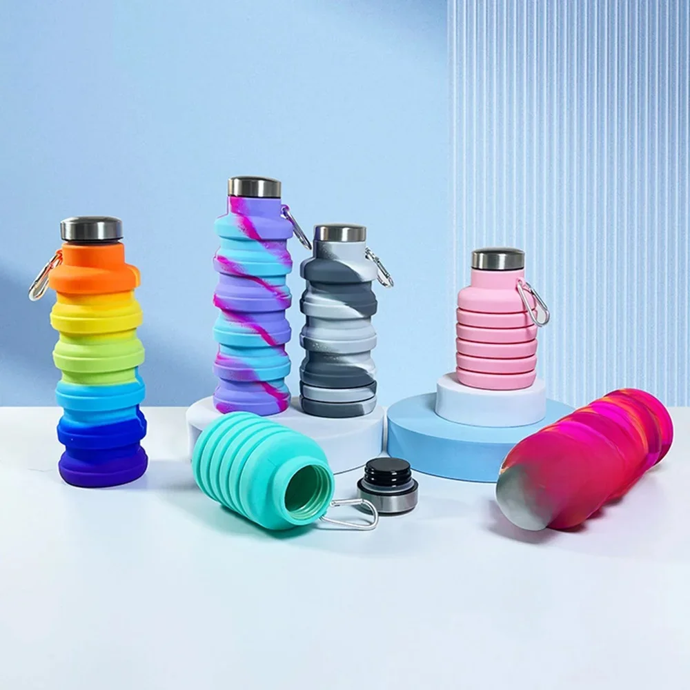 AliExpress Fitness Sports Water Bottle Silicone Collapsible Drinking Cup Outdoor Travel Climbing Bicycle Bottle