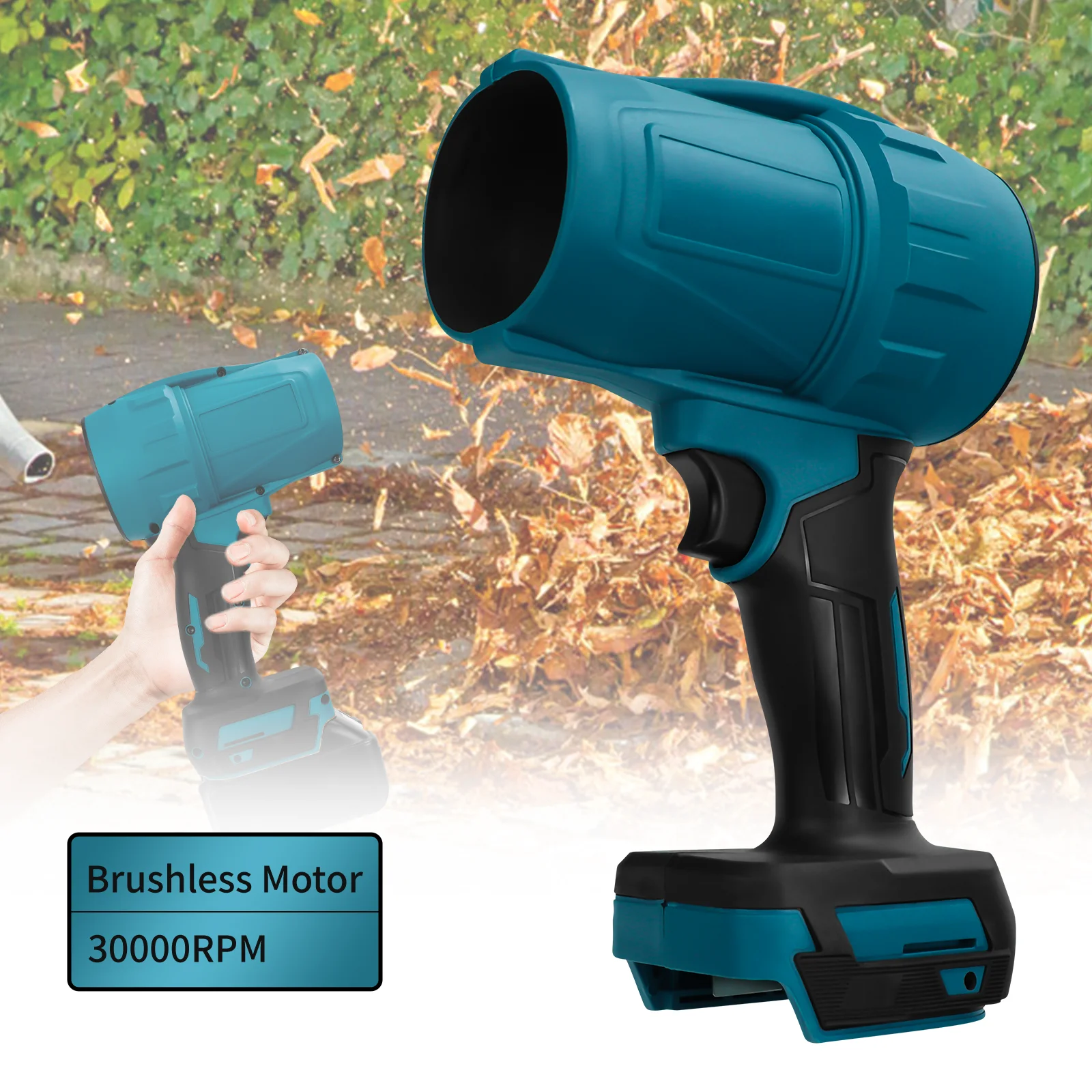 Brushless Turbo Jet Fan 30000RPM Cordless Electric Air Blower Violent Handheld Power Tool for Makita 18V Battery (No Battery)