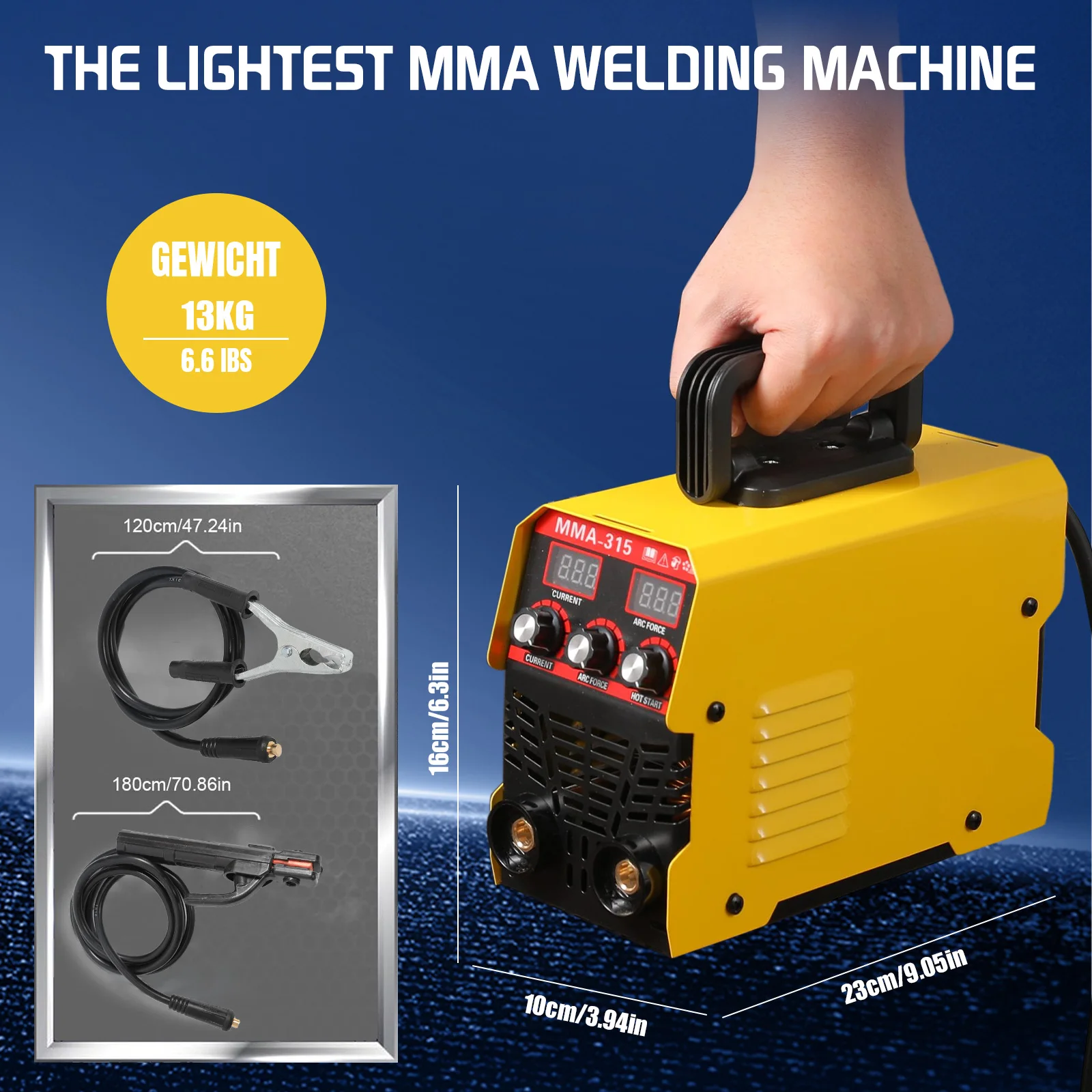 MMA-315 آلة لحام محمولة شاشة مزدوجة العاكس قوس لحام كهربائي 220 فولت الحالي قابل للتعديل آلة لحام مدمجة #2
