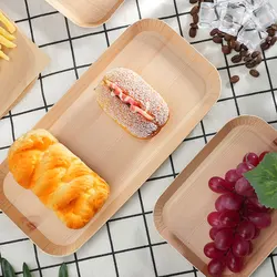 Disposable Plates Vegetable Plates Wood Grain Paper Cake Dish Disposable Dishes Disposable party trays Disposable Tableware