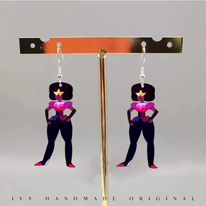 

Steven Universe Earrings Charm For Kids Adults Acrylic Cute Steven Universe Garnet Amethyst Dangle Earrings Pendant Gift custom
