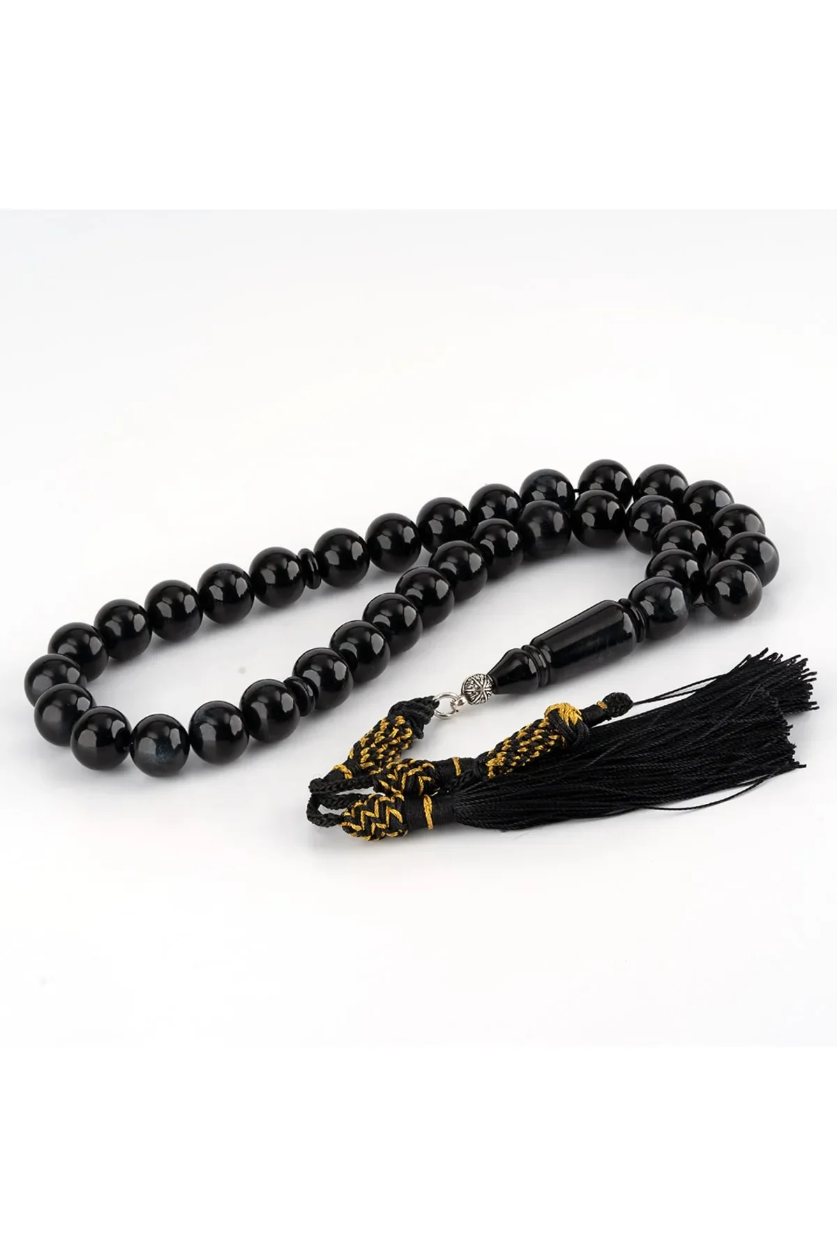 

925 Sterling Silver Luxury Men's Prayer Beads Made of Black Onyx Stone