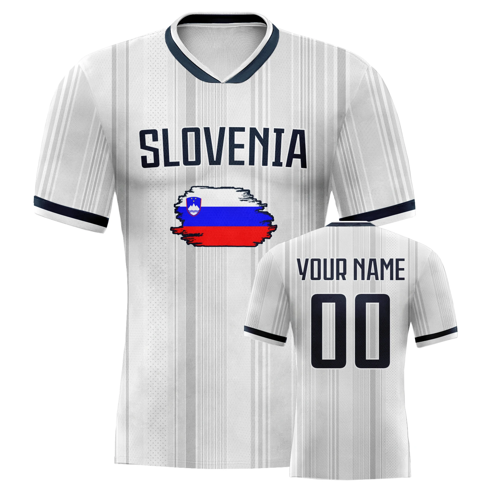 

Custom Slovenia Soccer Jersey Personalized Printed Name Number Soccer Team Shirt National Football Kit Gifts for Men/Women/Youth
