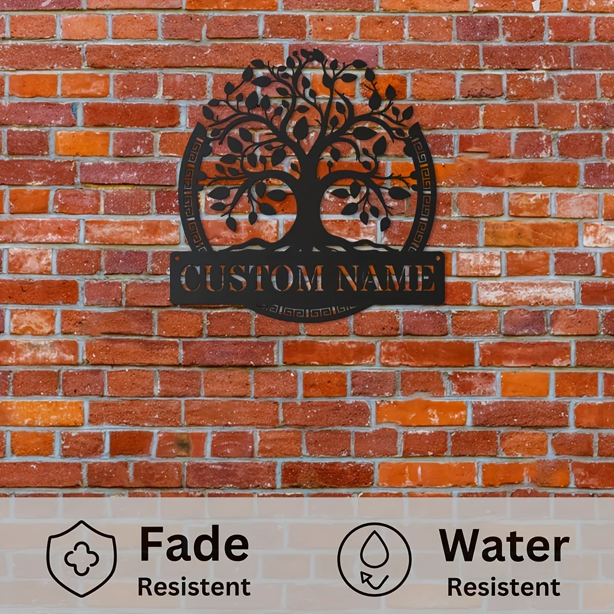 Custom Metal Wall Art of The Tree of Life. Personalized Family Name Sign. Reusable Geometric Design. Round Metal Decor for Home - view 5