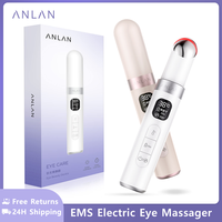 ANLAN EMS Electric Eye Massager Microcurrent Skin Lifting Reduce Eye Wrinkles Remove Dark Circles Hot Vibration Beauty Device