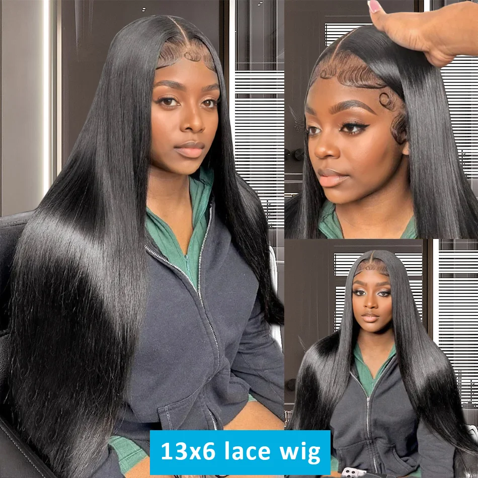 30 inch Straight Lace Front Wig Human Hair 13x4 13x6 Hd Lace Frontal Wig Natural Black Remy Straight Human Hair Wigs for Women