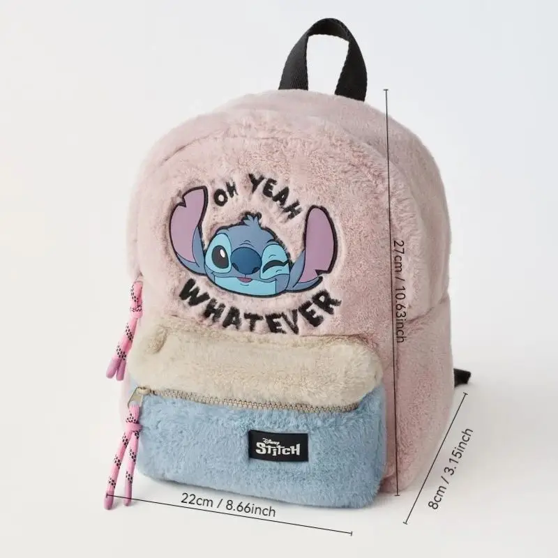 Disney Stitch Autumn New Plush Bag, Hello Kitty Cute Backpack, Shang Color-Block Bag, Children\'s School Gift Backpack