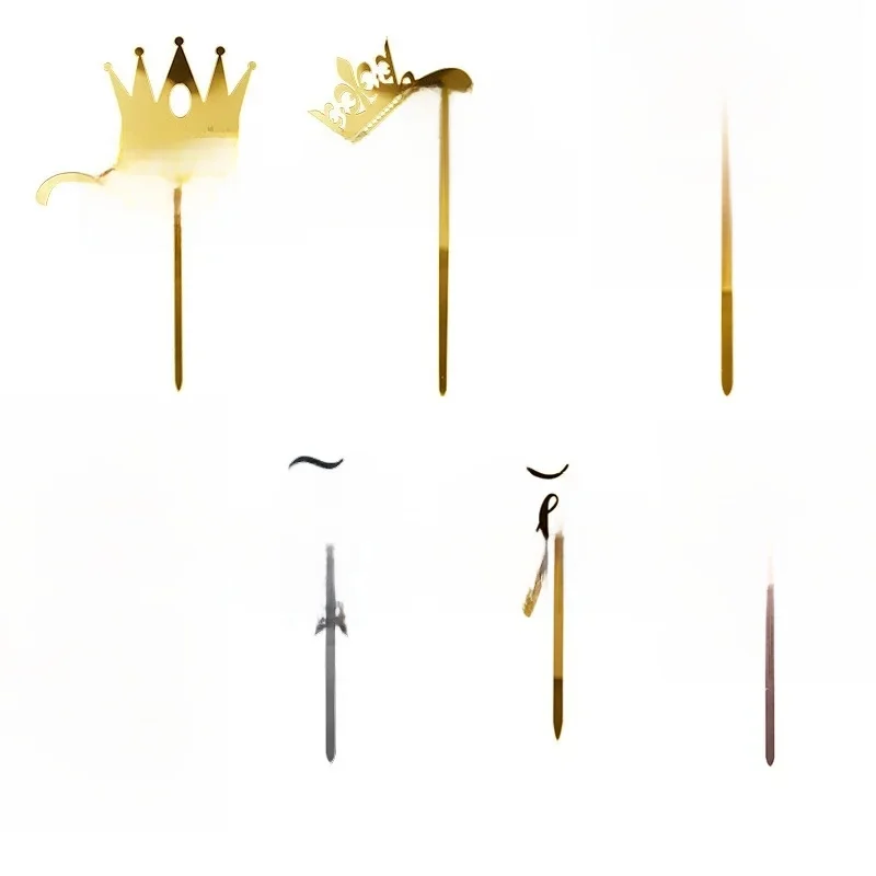 Acylic Feliz Cumpleanos Espanol espagnol joyeux anniversaire gâteau Topper or couronne conception Cupcake fournitures de cuisson décoration de fête