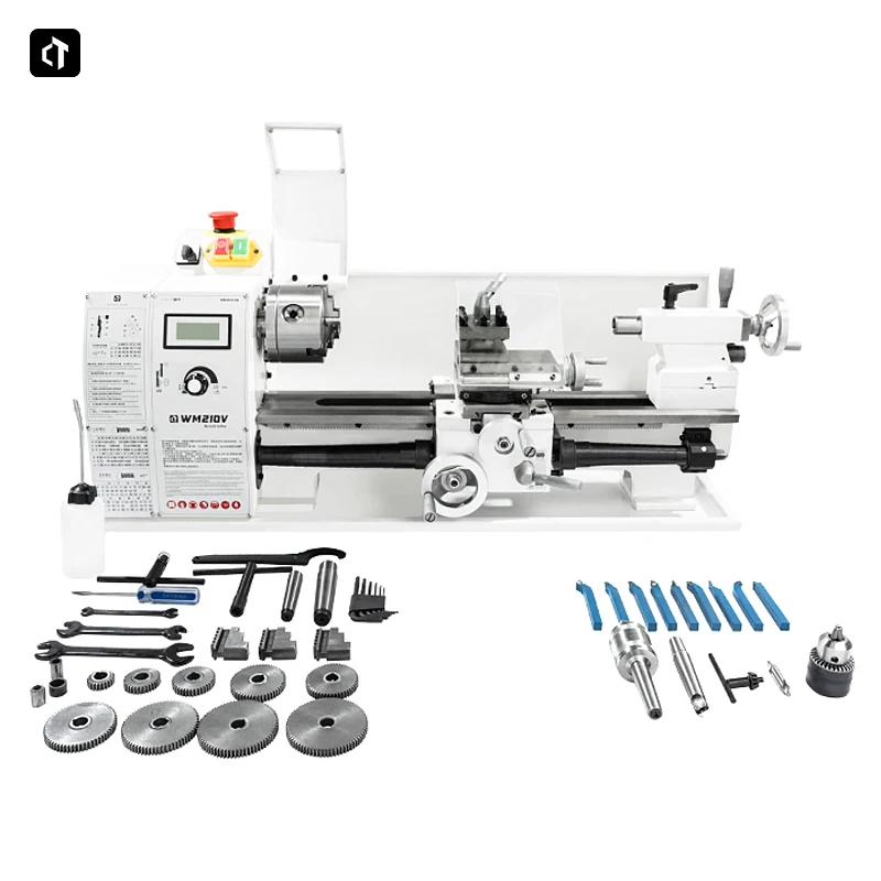 Mini Metal Lathe Semi-Auto Cutting Thread Metal Lathe Machine Distance Center 600mm 21mm Spindle Hole, 750W Brushless Motor