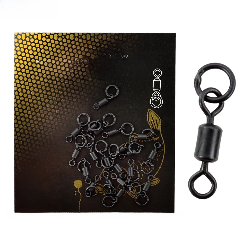 20 pièces carpe pêche pivotant pour Chod plate-forme lien avec anneau solide Terminal matériel de pêche pêche Snap émerillons AE045S