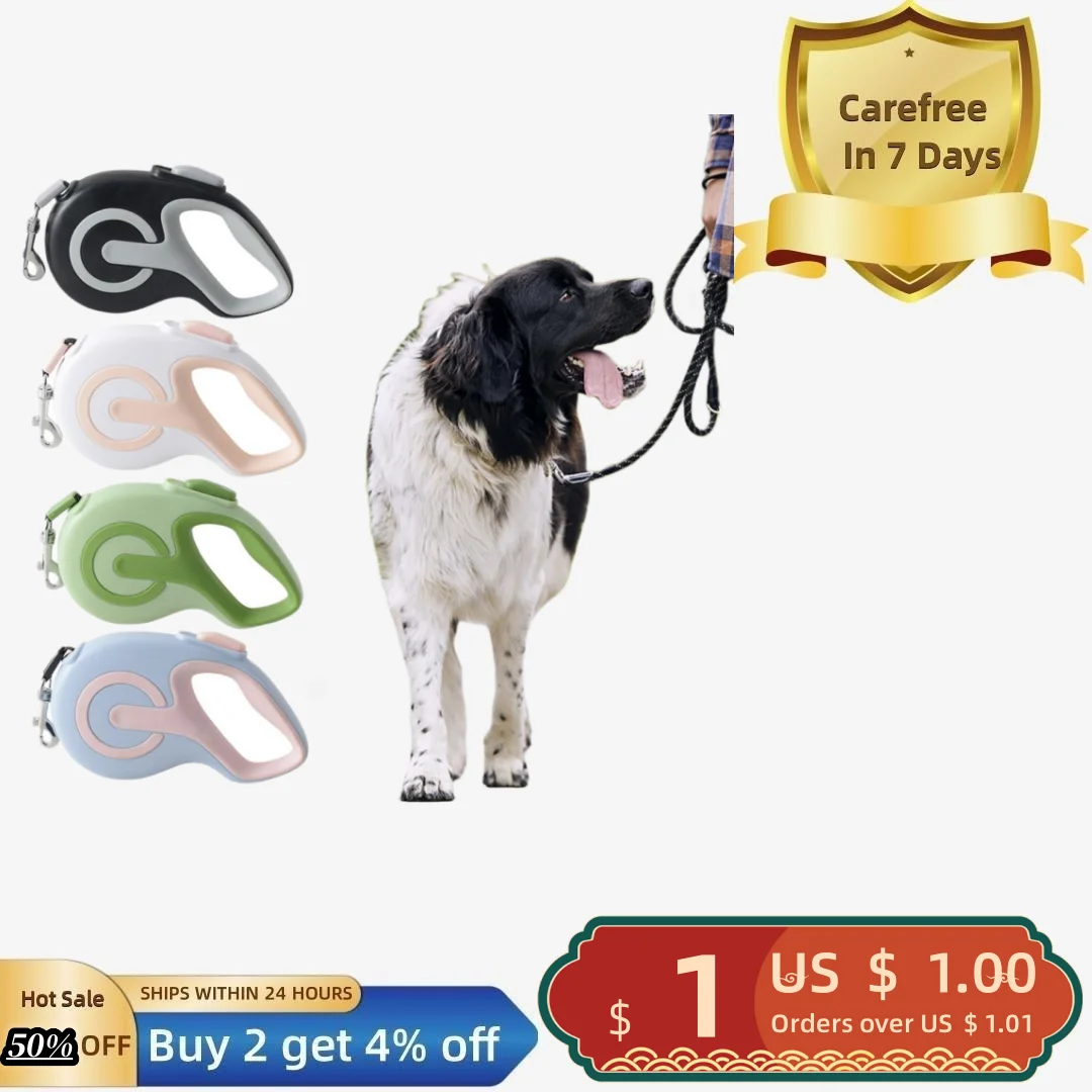 

Retractable Dog Leash Lightweight Non-Slip Handle Strong Smooth Webbing Leash for Small to Medium Dogs